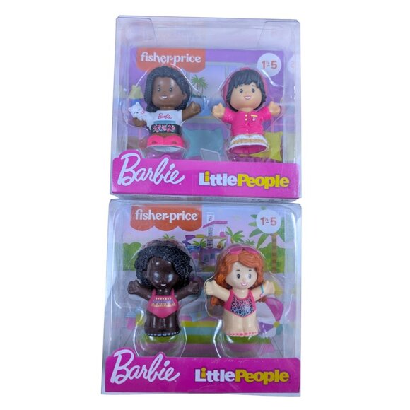 Fisher-Price Little People Barbie Sleepover & Swimming Figure Bundle Ages 1.5-5 - Picture 1 of 4